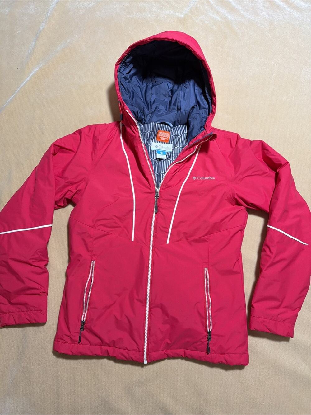 Columbia Winter Coat Snow Daze Thermal Coil Women Sz M Pink Insulated Ski SL1316